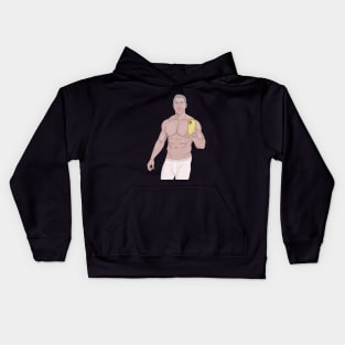 A muscular gray-haired man taking a selfie Kids Hoodie